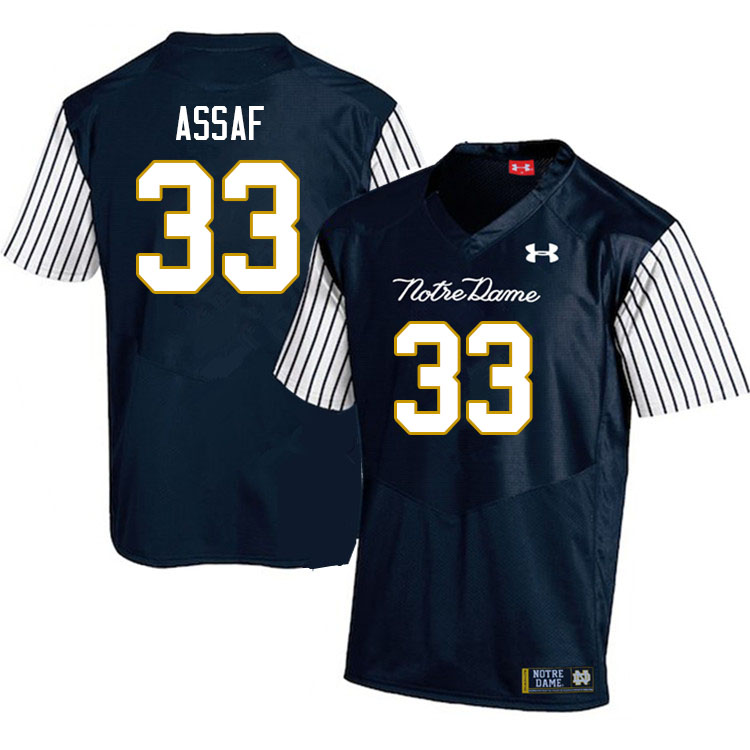 Men #33 Sam Assaf Notre Dame Fighting Irish College Football Jerseys Sale-Alternate Navy